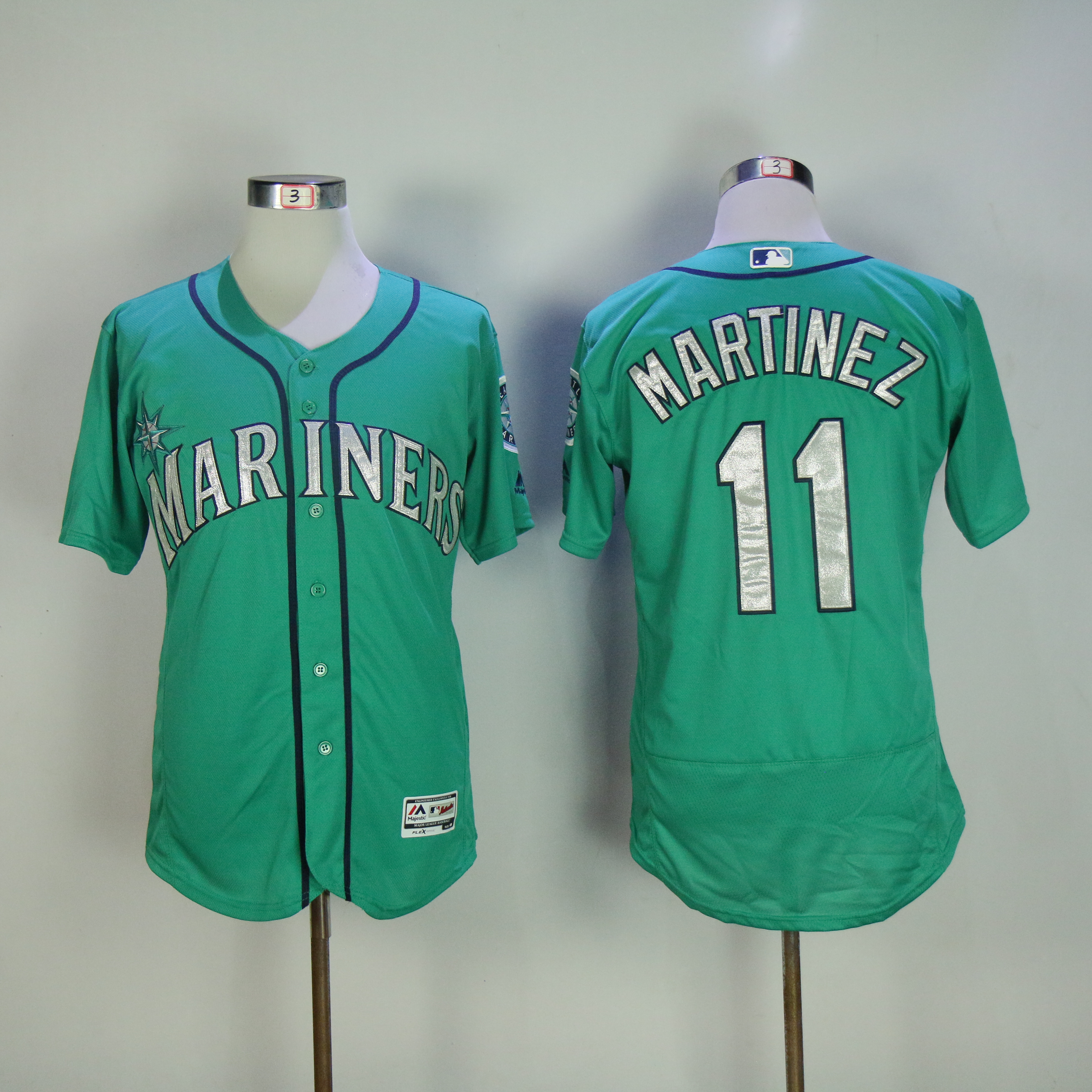 Men Seattle Mariners #11 Martinez Green MLB Jerseys